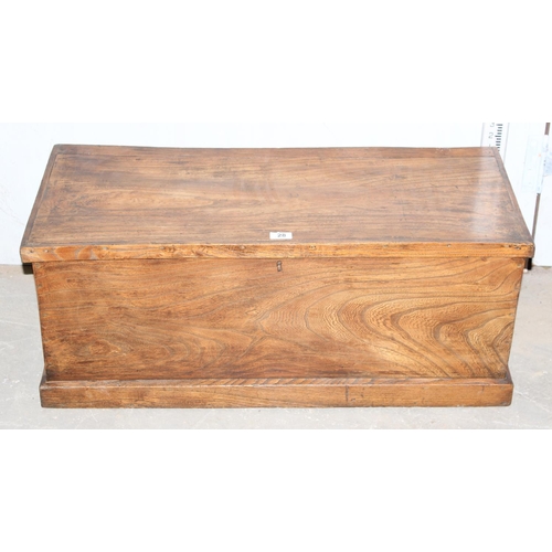 28 - Antique elm chest or coffer