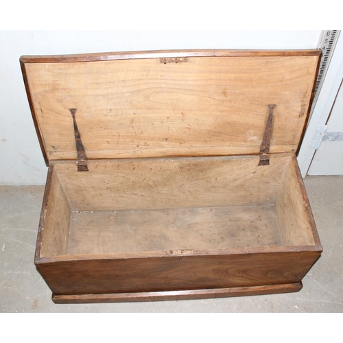 28 - Antique elm chest or coffer