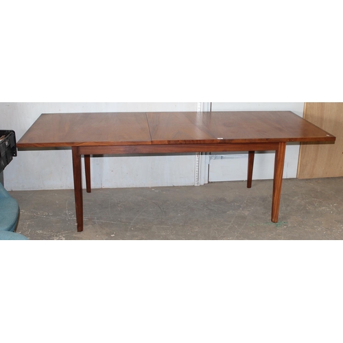 30 - A large retro extending teak dining table, possible Danish, approx 183cm x 92cm (extends to 228cm)