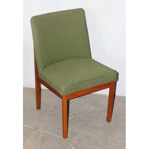 36 - 5 assorted green upholstered retro chairs, unmarked