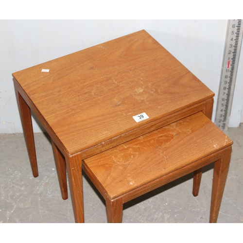 39 - Retro nest of 2 teak tables