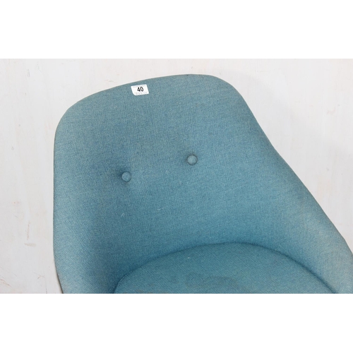 40 - An unusual retro blue button back chair by Tansad of Bristol