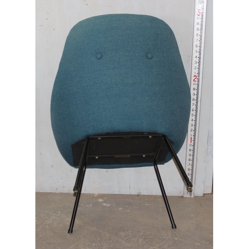 40 - An unusual retro blue button back chair by Tansad of Bristol