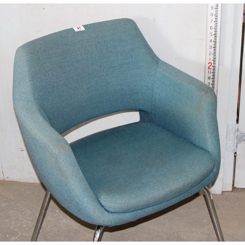 41 - An unusual retro blue chair by Antocks Lairn Furniture of High Wycombe