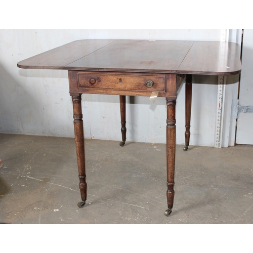 57 - Antique mahogany Pembroke table with drawer