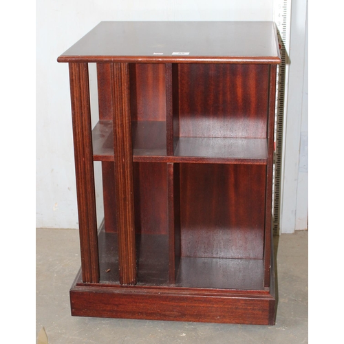 58 - Vintage dark wooden revolving bookcase