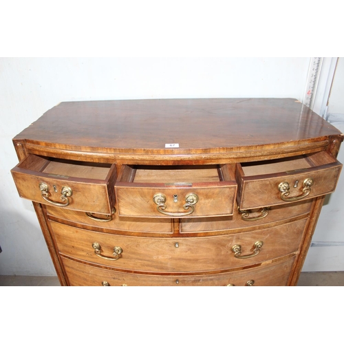 67 - An unusual 19th century Mahogany veneered 3 over 2 over 2 chest of drawers