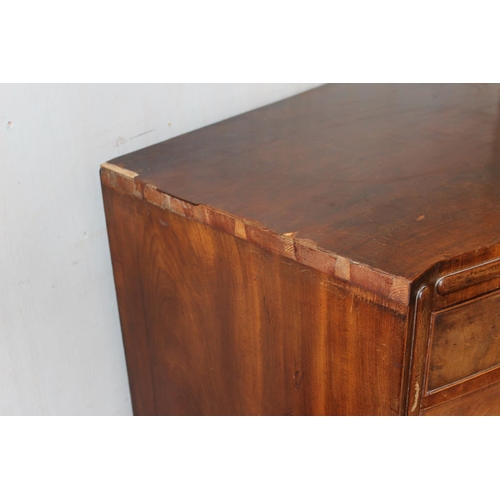 67 - An unusual 19th century Mahogany veneered 3 over 2 over 2 chest of drawers