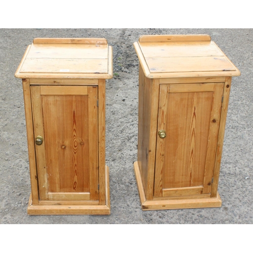 116 - Pair of stripped pine bedside cabinets