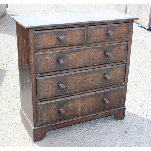 90 - Vintage oak 2 over 4 chest of drawers