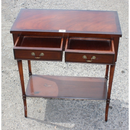 96 - Small 2 drawer side table with under tier