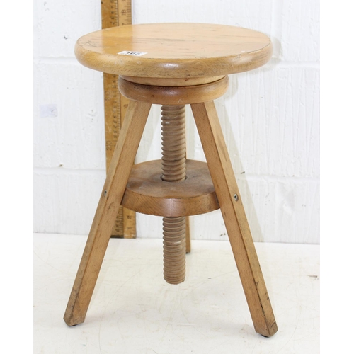 165 - Wooden screw topped stool