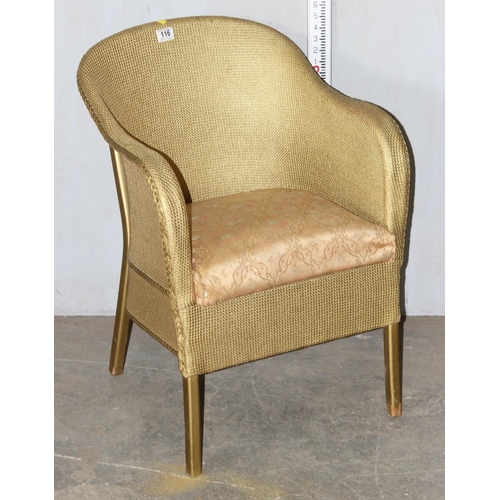 116A - A gold painted Lloyd Loom style bedroom chair