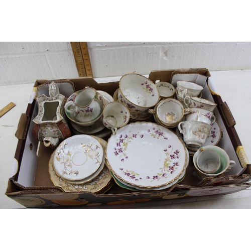 1707A - Box of assorted antique and later ceramics to inc Royal Albert