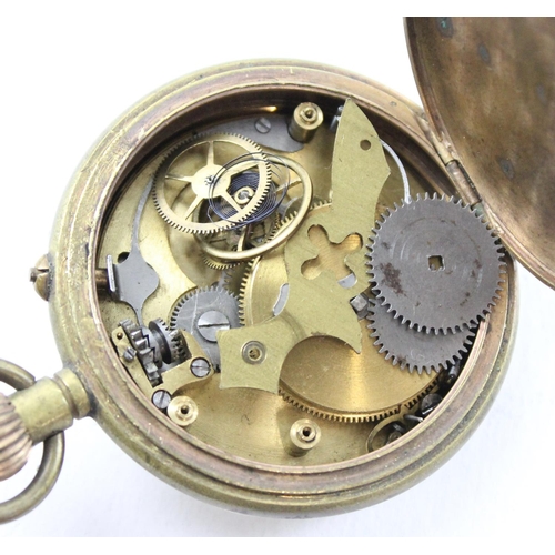 1403 - Silver cased open face pocket watch, Birmingham 1885, Waltham movement, brass cased pocket watch cas... 