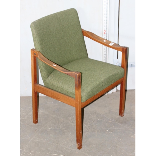 36A - 5 assorted green upholstered retro chairs, unmarked