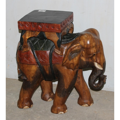 36 - Carved wooden elephant pot stand