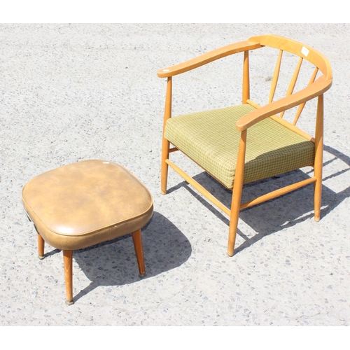 111 - Retro chair and footstool