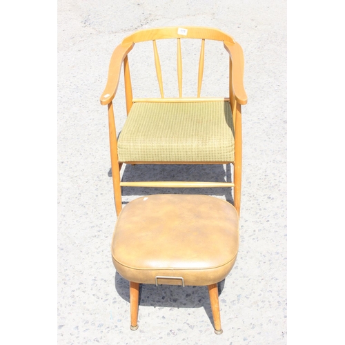111 - Retro chair and footstool