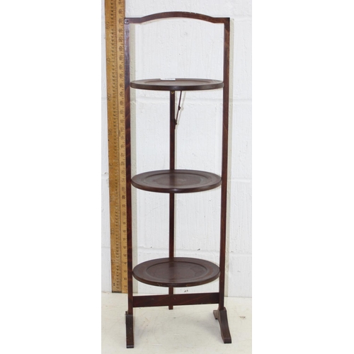 122 - Oak folding cake stand