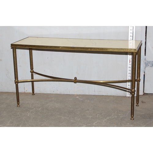 52 - A small marble topped side table with gilt metal stand