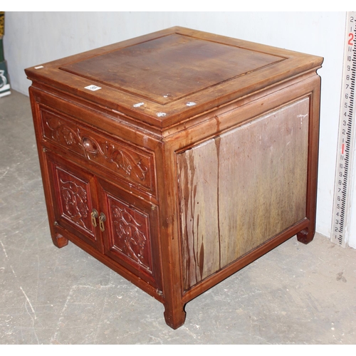 55 - 20th century Chinese carved wooden cabinet with drawer