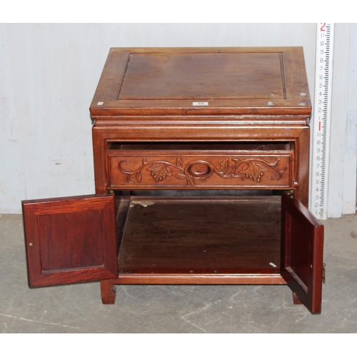 55 - 20th century Chinese carved wooden cabinet with drawer