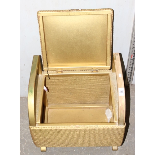 58 - Gold painted Lloyd Loom style stool/ box