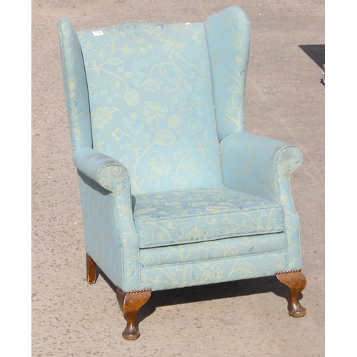 136 - Vintage fireside wing back arm chair