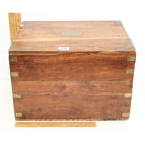 312 - Mango-wood wine box with brass fittings