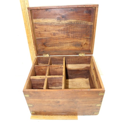 312 - Mango-wood wine box with brass fittings