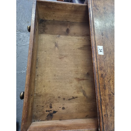 34 - 19th century oak lowboy or side table with single drawer