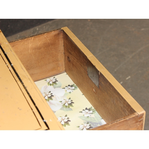 11 - An antique painted pine 2/2 chest of drawers