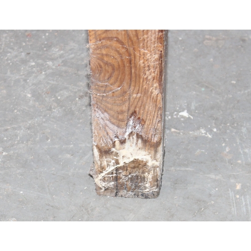 13 - A rustic scumble painted pine table, approx 115cm x 60cm