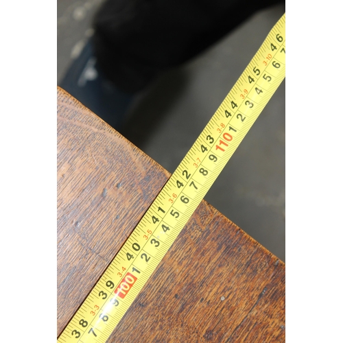 16 - An antique oak 2 drawer hall or side table, approx 107cm wide