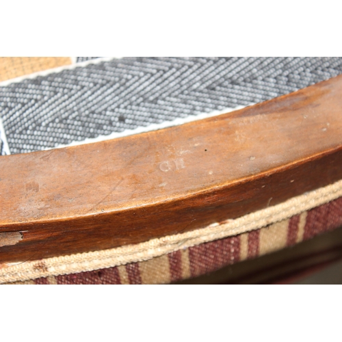 20 - A set of 4 19th century mahogany dining chairs with scroll backs, each one stamped GH