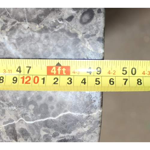 24 - An antique 4 drawer mahogany chest of drawers with grey marble top. likely French