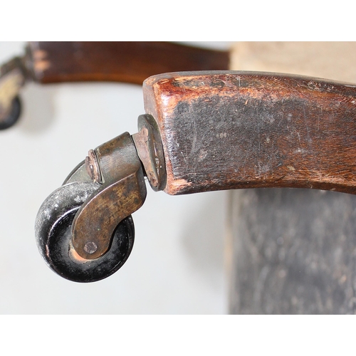 35 - 3 antique low chairs, 2 with button backs