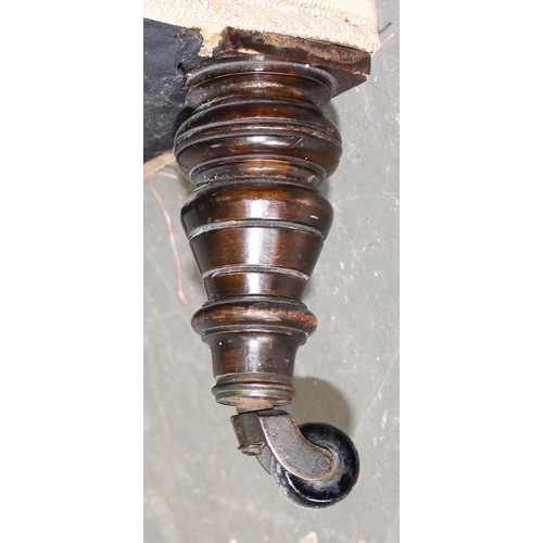 35 - 3 antique low chairs, 2 with button backs