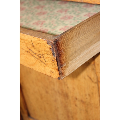 37 - A small vintage oak cupboard with one long drawer, approx 107cm wide