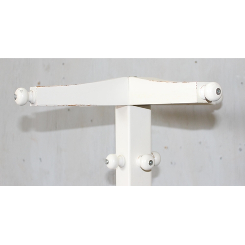 4 - White painted wooden coat stand
