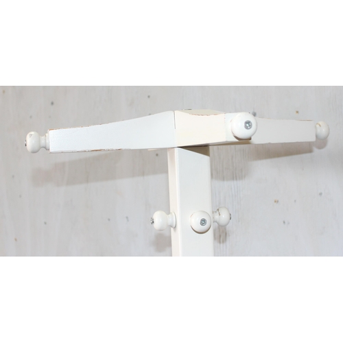 4 - White painted wooden coat stand