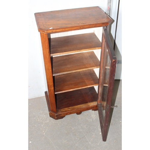 45 - Antique mahogany display cabinet with Sheraton style stringing
