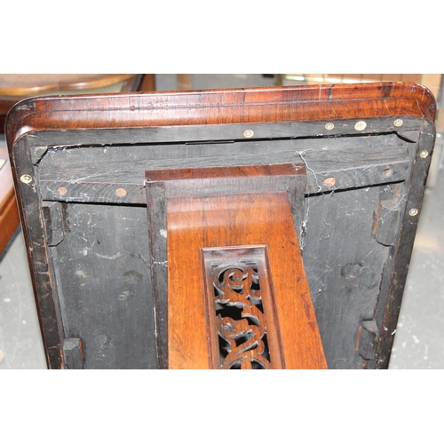 7 - A 19th century rosewood library table table with gilt tooled leather insert, the base with turned st... 