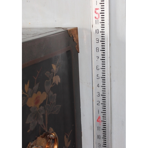 8 - An antique Japanese lacquered cabinet on stand with brass fittings and original key, likely c.1800 o... 