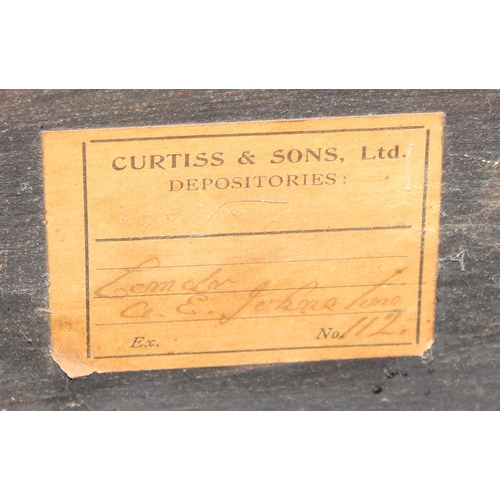 8 - An antique Japanese lacquered cabinet on stand with brass fittings and original key, likely c.1800 o... 