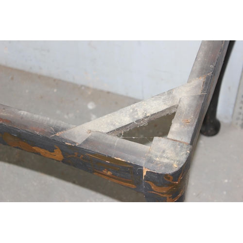 8 - An antique Japanese lacquered cabinet on stand with brass fittings and original key, likely c.1800 o... 