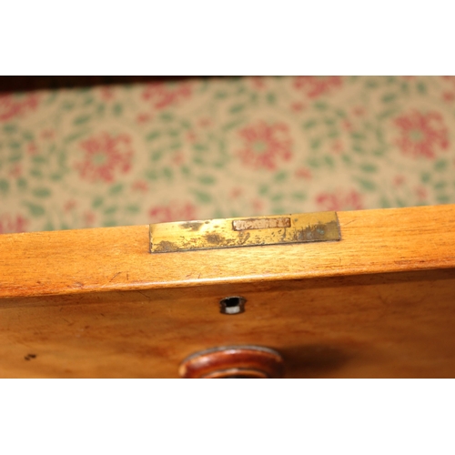 9 - An antique satinwood linen press type cupboard standing on over 2/3 drawers