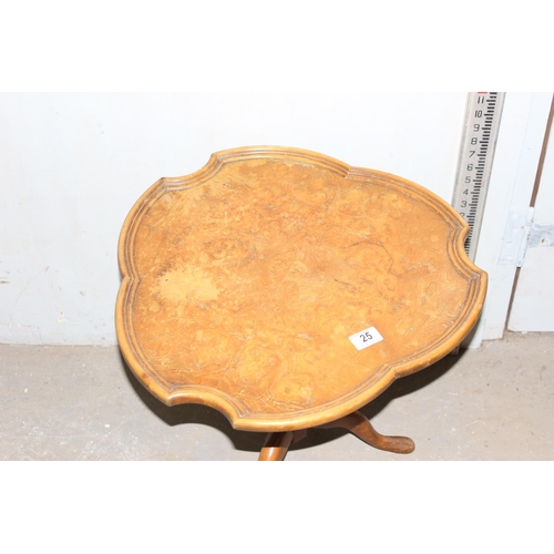 30A - A small walnut side table of unusual form