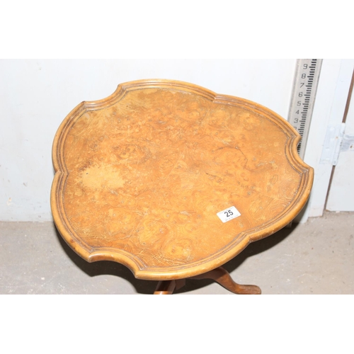 30A - A small walnut side table of unusual form